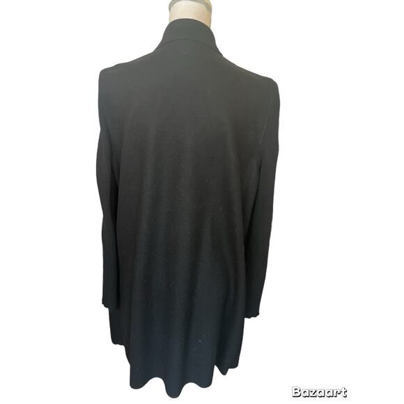 Iman Black Open Front Long Sleeve Tunic Jacket/Sweater Sleeve Size Large - Picture 4 of 5